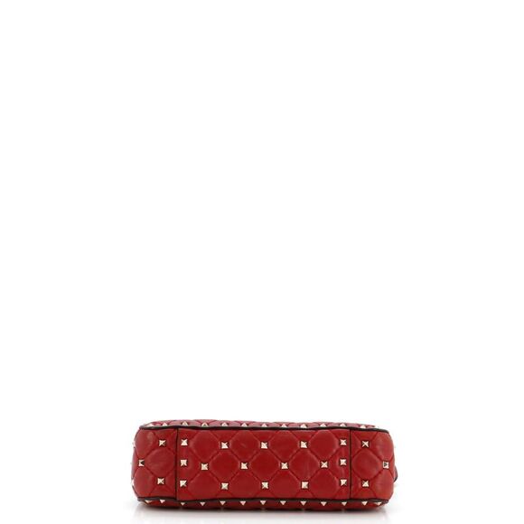 Valentino Garavani Rockstud Spike Flap Bag Quilted Leather Small Red - Picture 4 of 8
